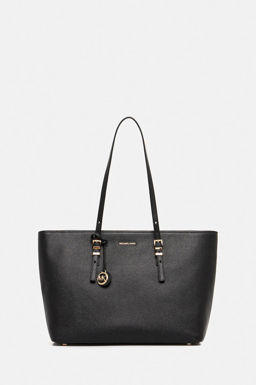 MICHAEL Michael Kors geantă de piele QUINN culoarea negru, 30T5GQNT9L