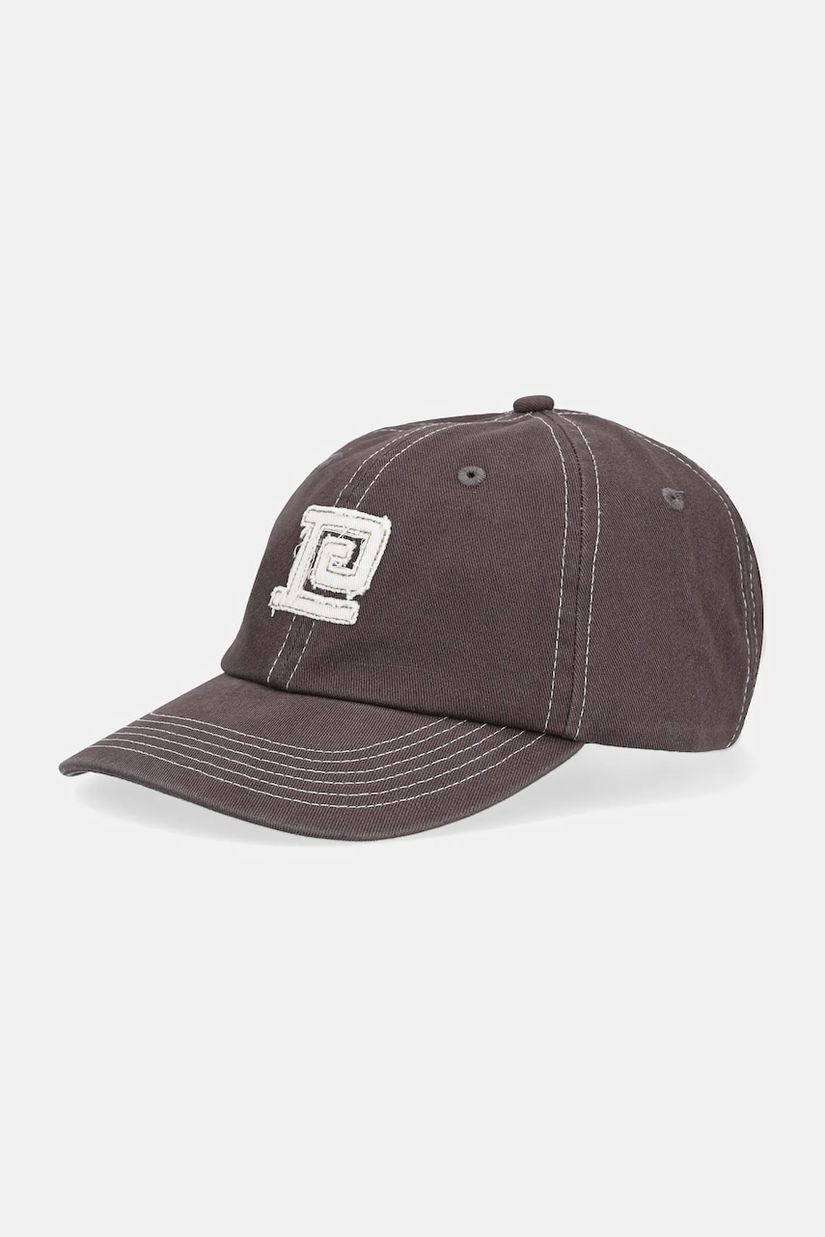 P.E Nation șapcă de baseball din bumbac Monogram culoarea gri, cu imprimeu, 252A108