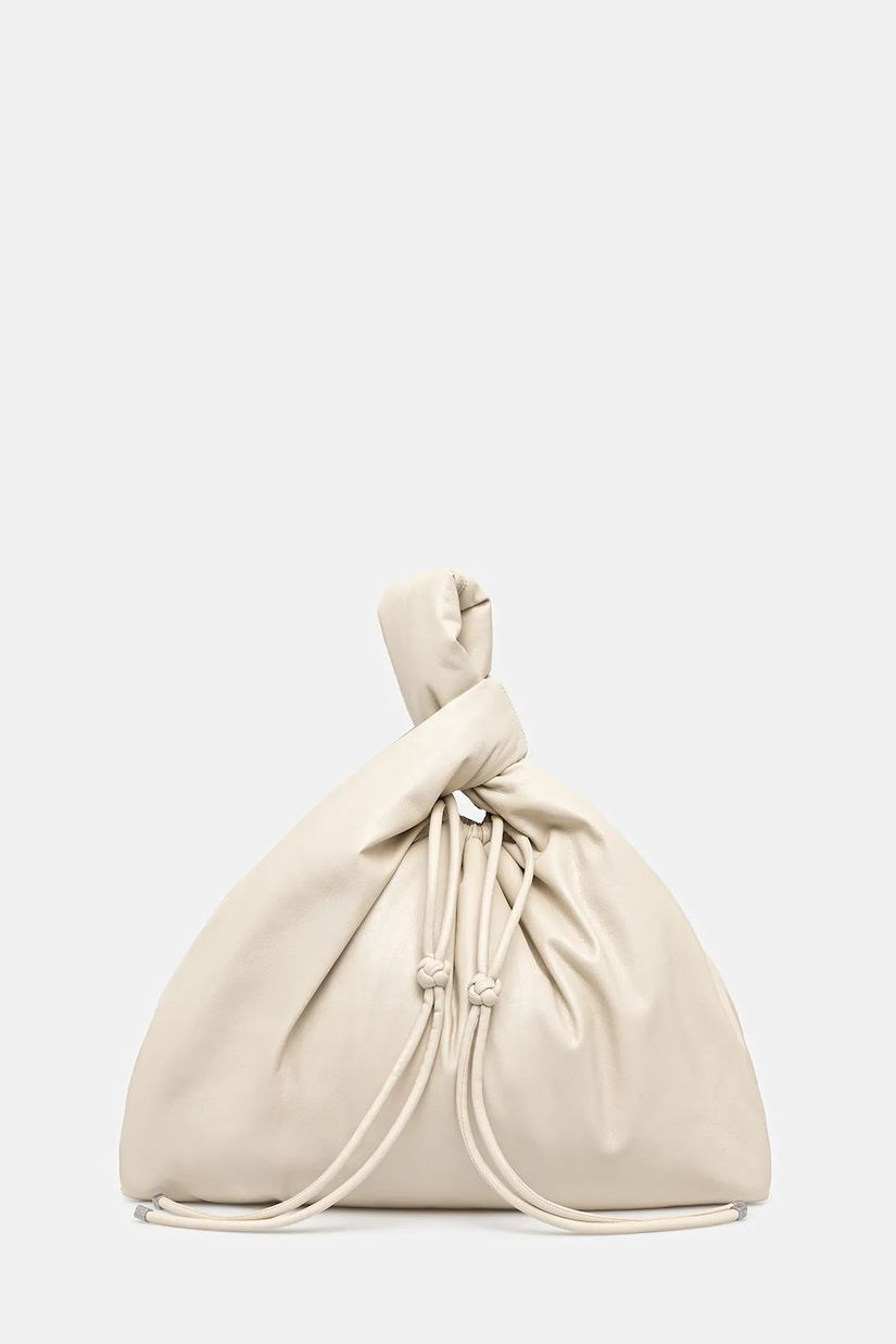 Nanushka geantă de piele JEN DRAWSTRING LARGE culoarea bej, NW25SSBG03893