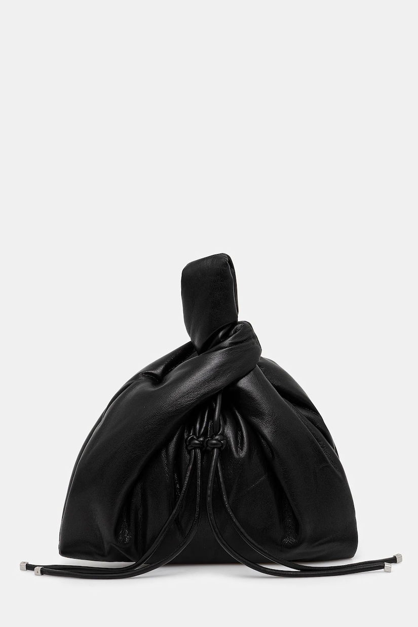 Nanushka geantă de piele JEN DRAWSTRING culoarea negru, NW25SSBG04899