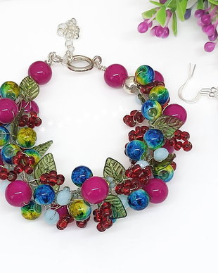Set Berries-bratara si cercei /placat argint