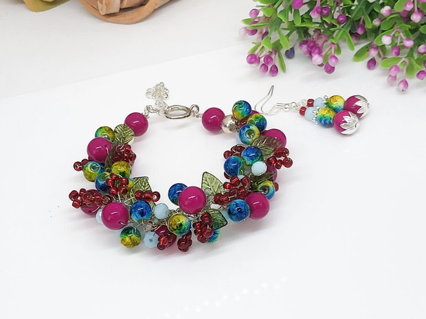 Set Berries-bratara si cercei /placat argint