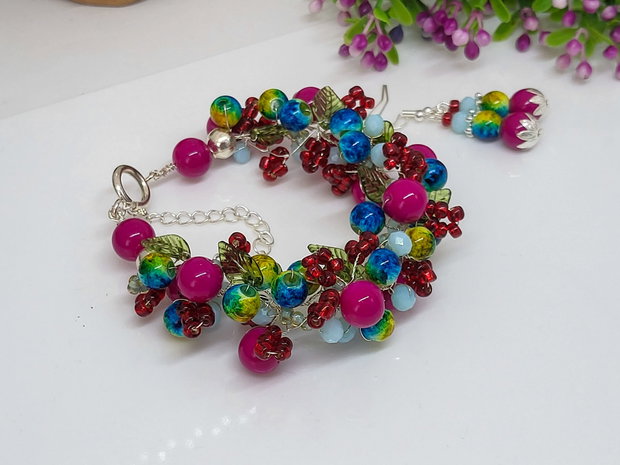 Set Berries-bratara si cercei /placat argint