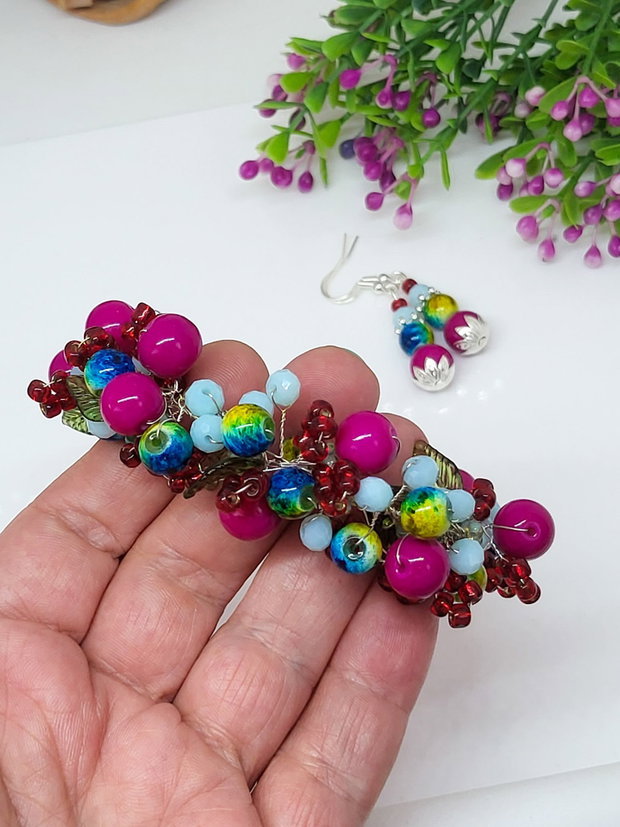 Set Berries-bratara si cercei /placat argint