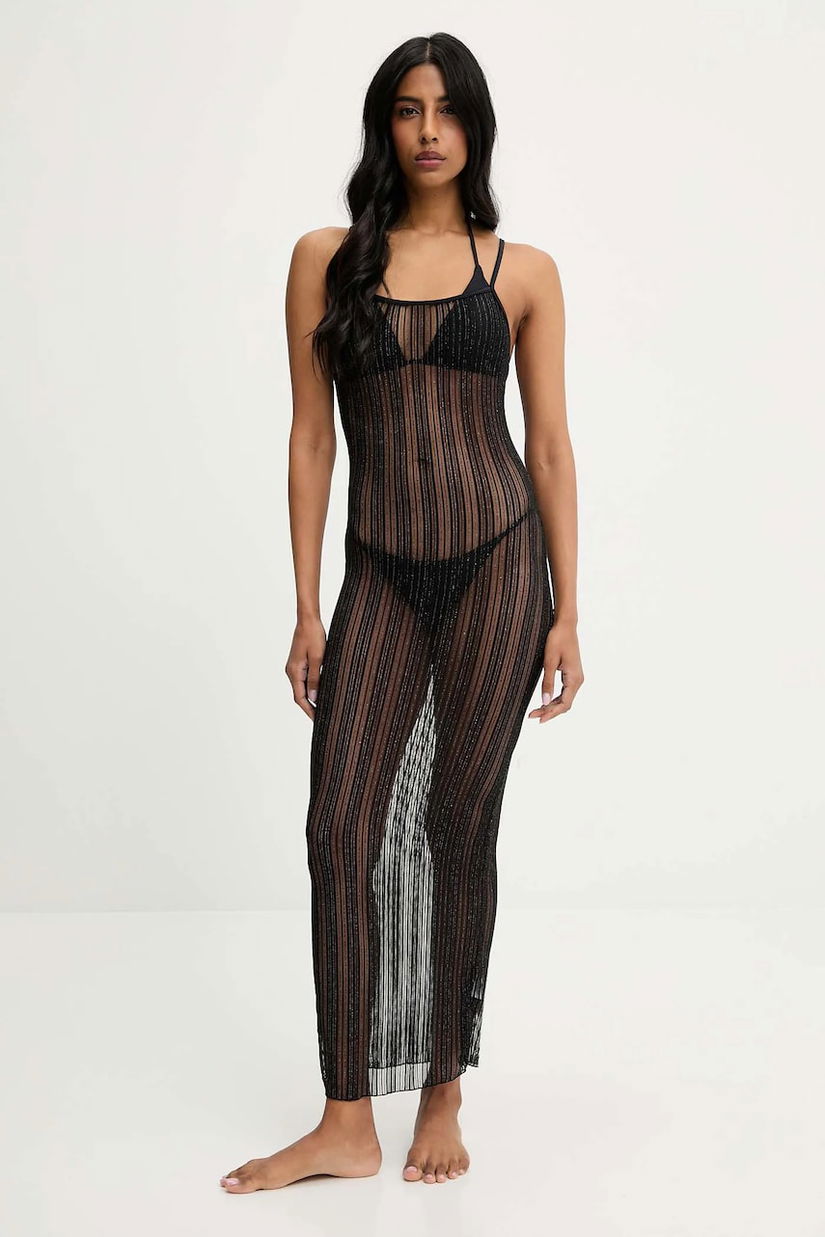Answear Lab costum de baie și rochie de plajă culoarea negru, cupa moale