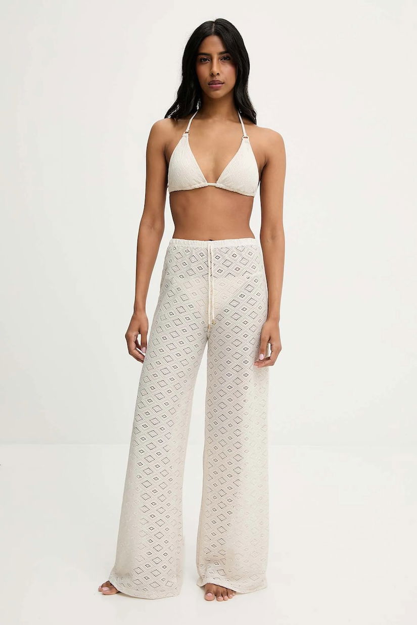 Answear Lab costum de baie din două piese și pantaloni de plajă culoarea bej, cupa moale