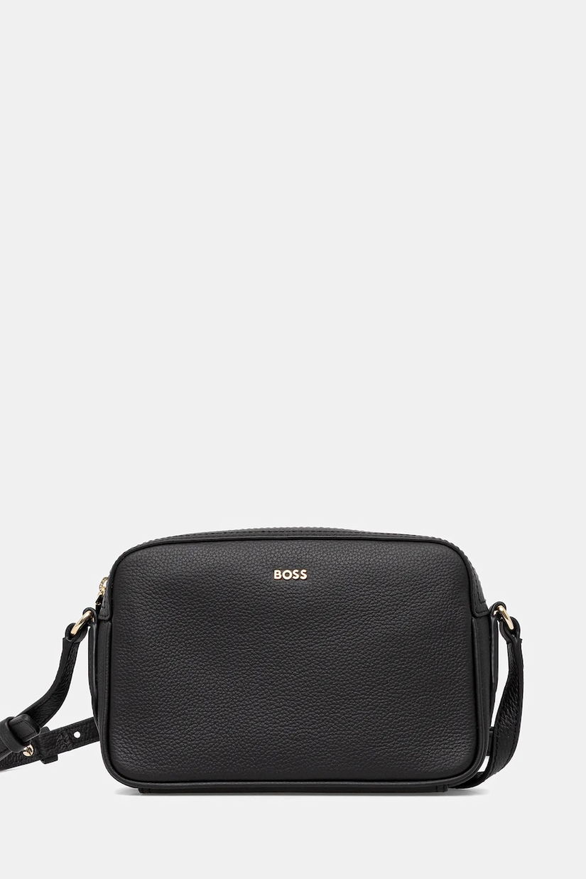 BOSS geantă de piele culoarea negru, 50547733