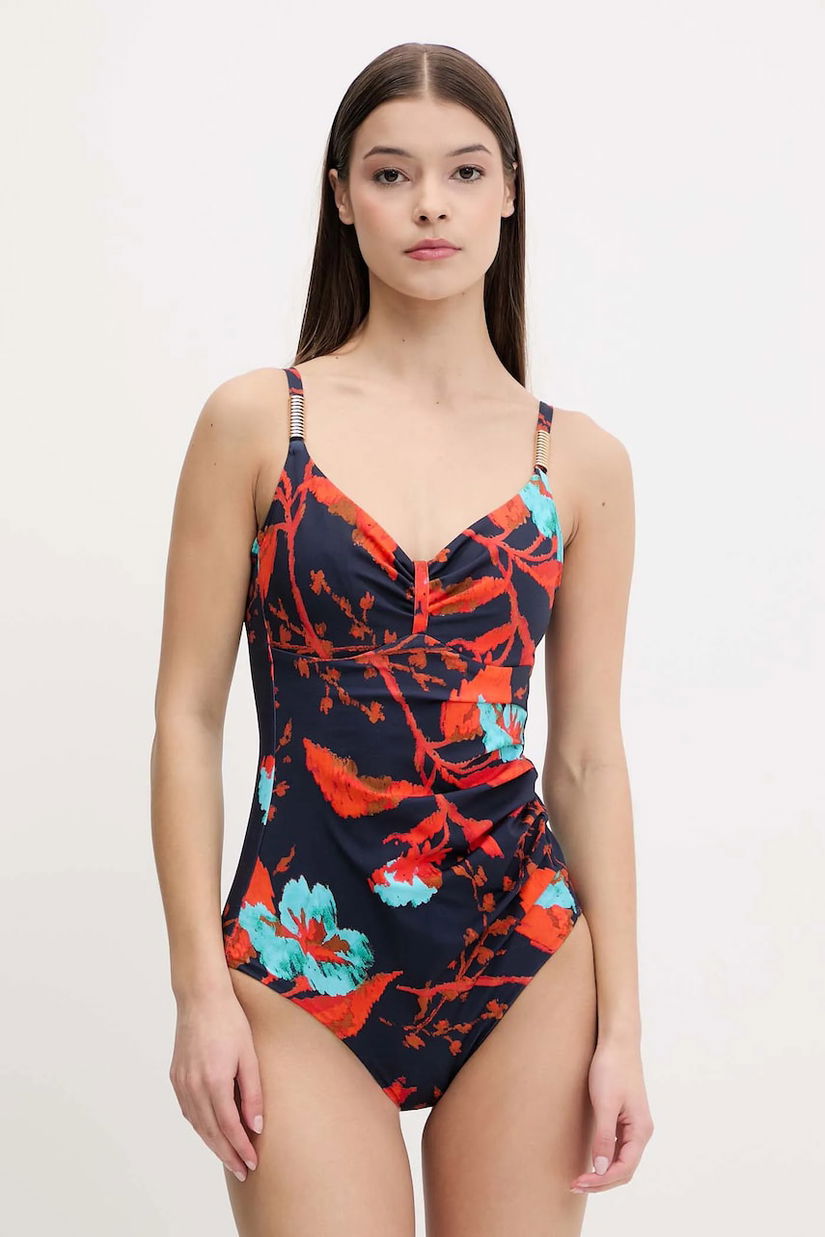 Chantelle costum de baie dintr-o bucată ICON culoarea bleumarin, cupă moale, C16VR0