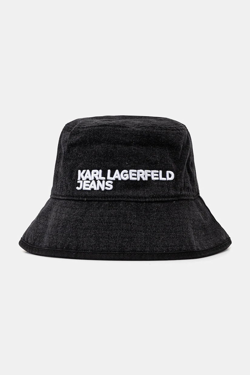 Karl Lagerfeld Jeans pălărie din denim culoarea negru, bumbac, A3M33107