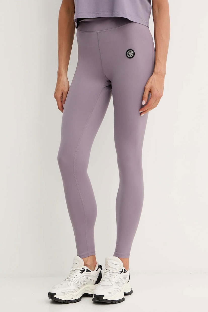 PLEIN SPORT colanți culoarea violet, uni, SAEC WJT2038 STE003N