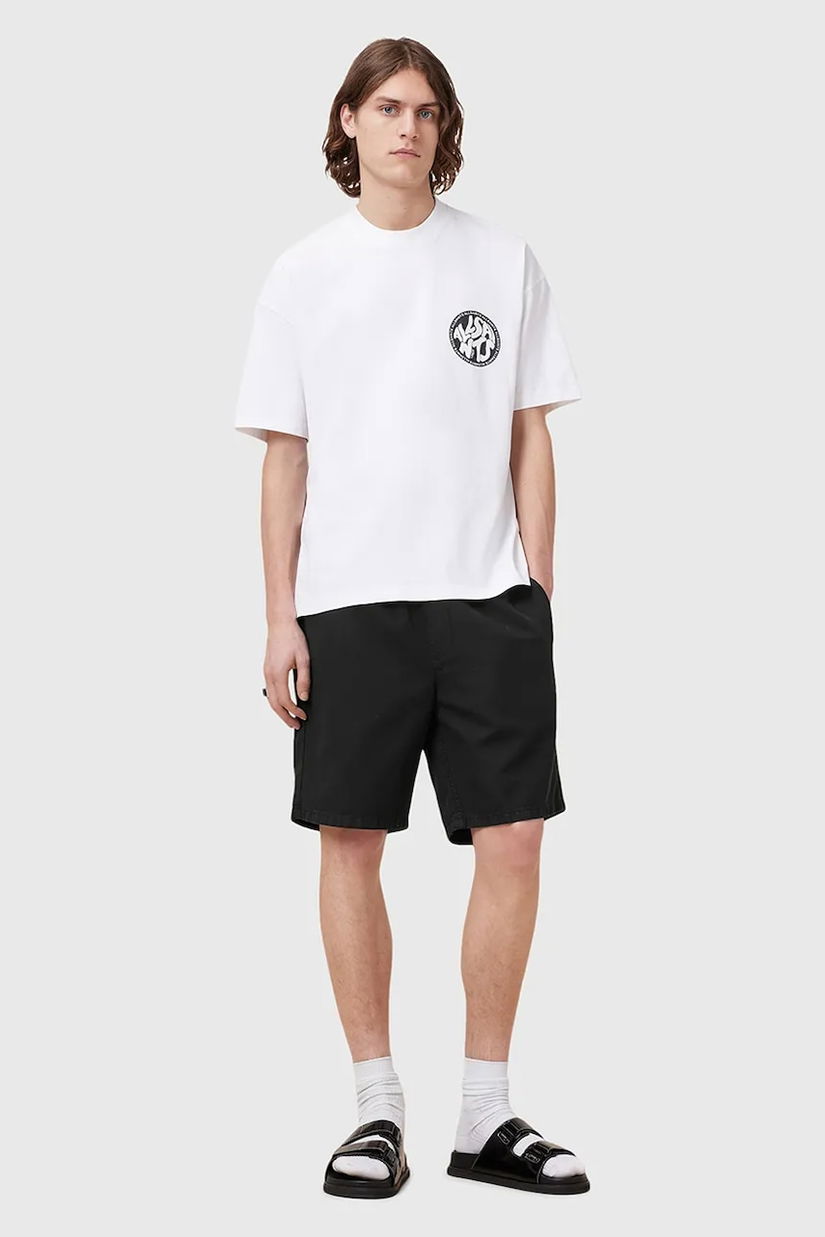 AllSaints pantaloni scurți din amestec de in HANBURY culoarea negru, M022TA