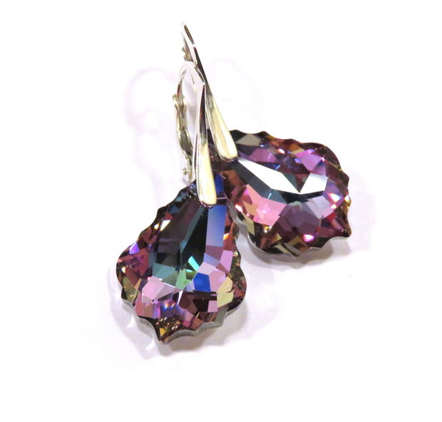 Cercei Cristale Swarovski baroc - CE295.3a - Cercei mari stralucitori, cercei eleganti, cercei romantici, cercei ocazie, cercei nunta, cercei nasa