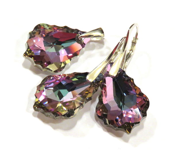 Cercei Cristale Swarovski baroc - CE295.3a - Cercei mari stralucitori, cercei eleganti, cercei romantici, cercei ocazie, cercei nunta, cercei nasa