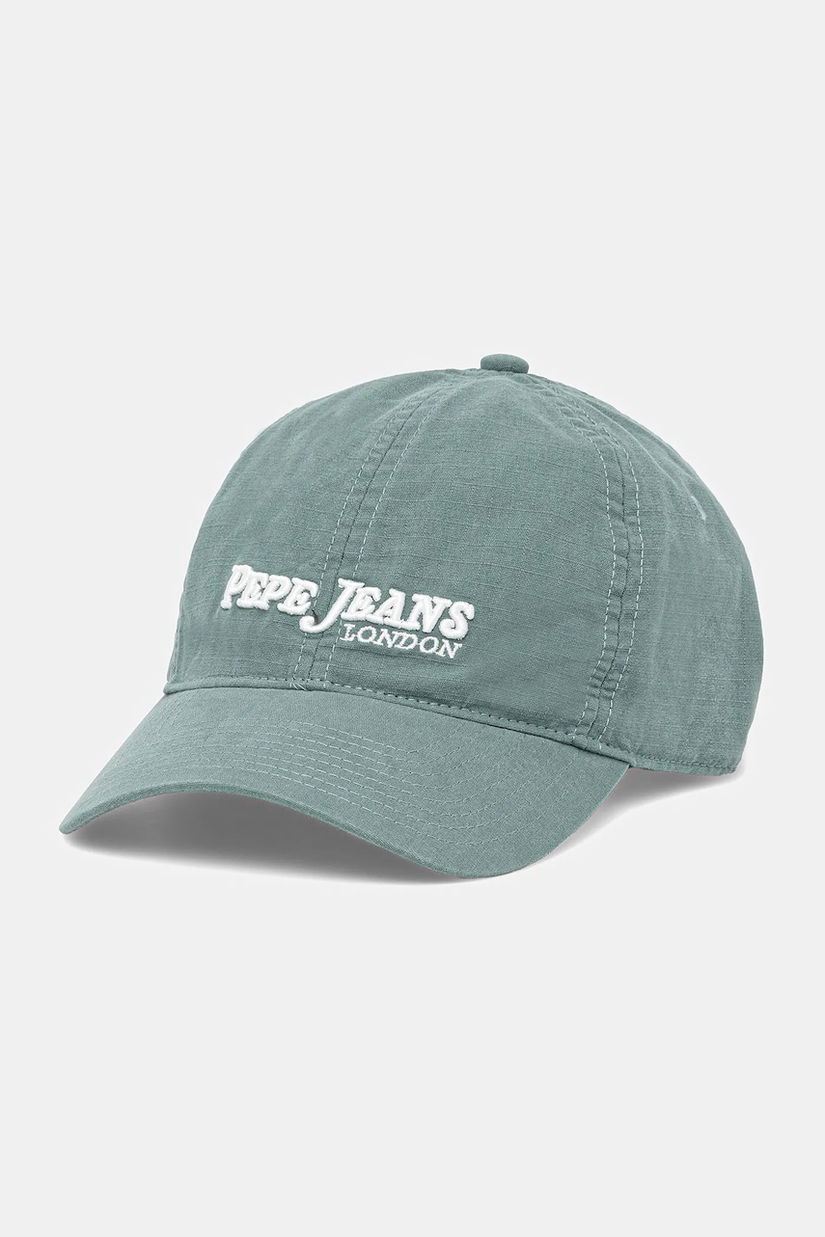 Pepe Jeans șapcă de baseball din bumbac culoarea verde, cu imprimeu, PM040571