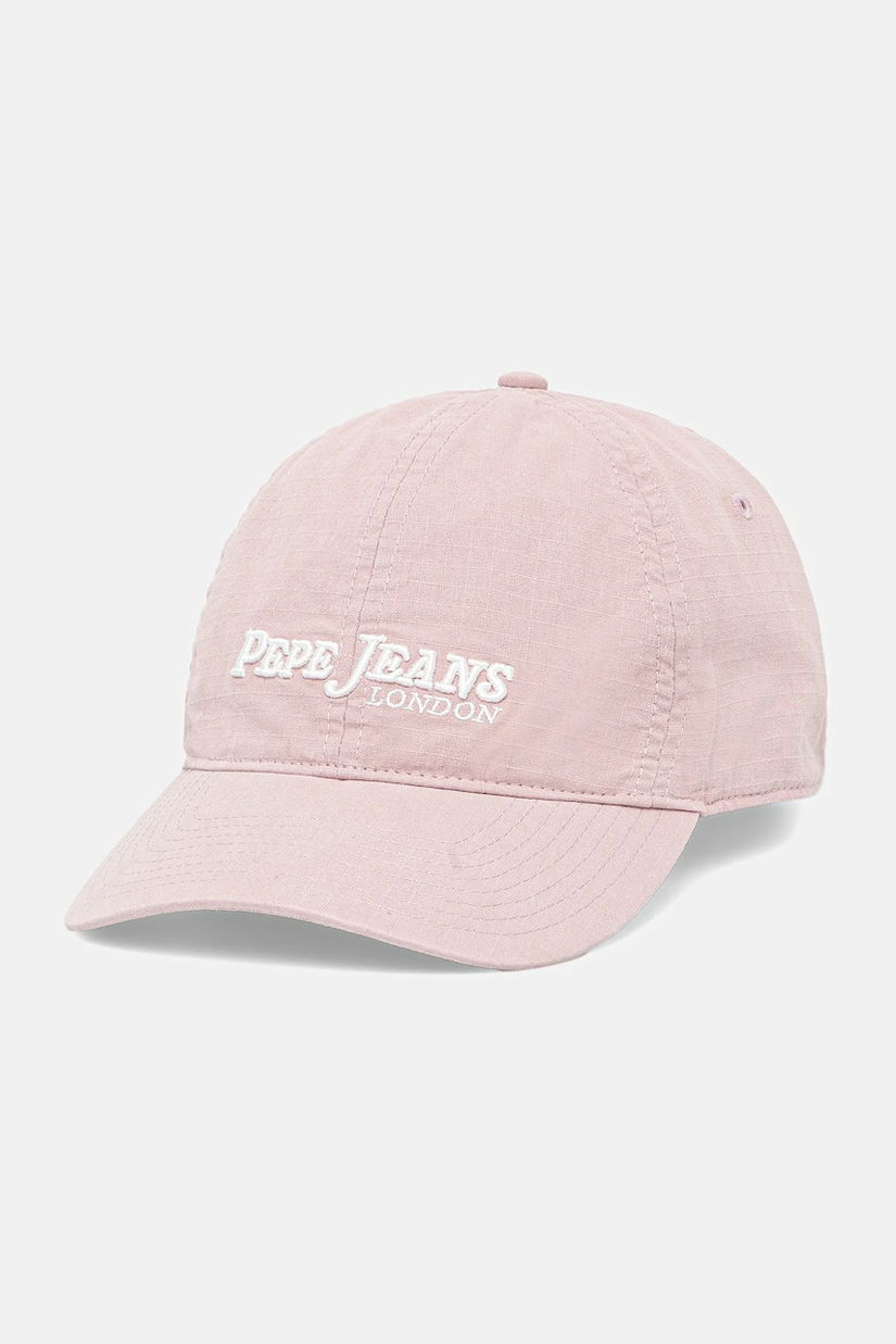 Pepe Jeans șapcă de baseball din bumbac culoarea roz, cu imprimeu, PM040571