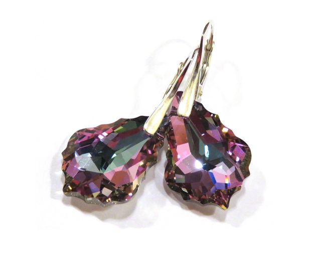 Cercei Cristale Swarovski baroc - CE295.3a - Cercei mari stralucitori, cercei eleganti, cercei romantici, cercei ocazie, cercei nunta, cercei nasa