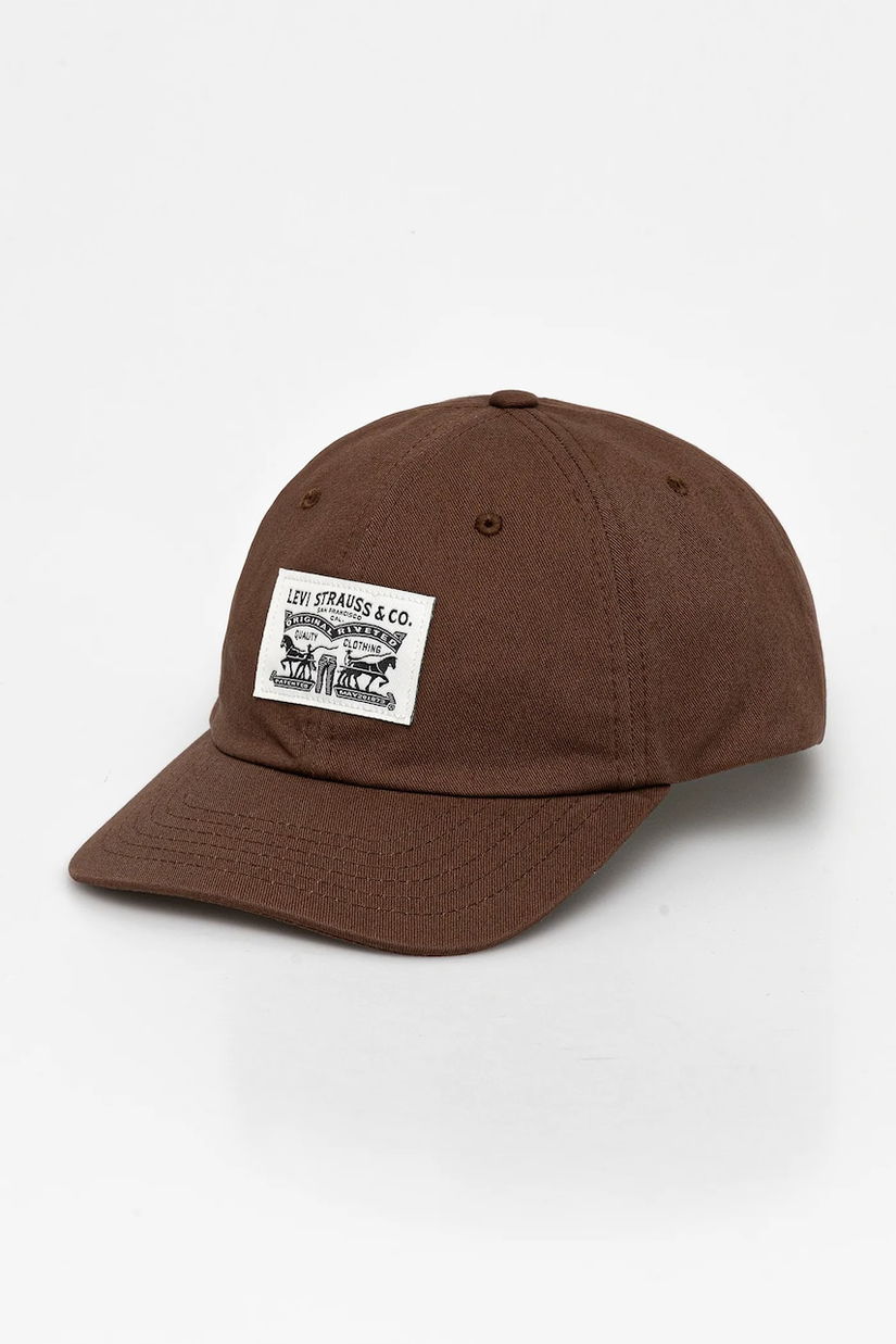 Levi's șapcă de baseball din bumbac culoarea maro, cu imprimeu, 000A9-0010