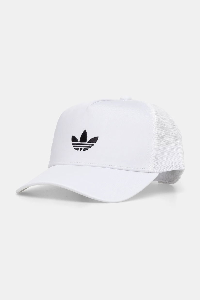 adidas Originals sapca CURVED TRUCKER culoarea alb, cu imprimeu, JC6039