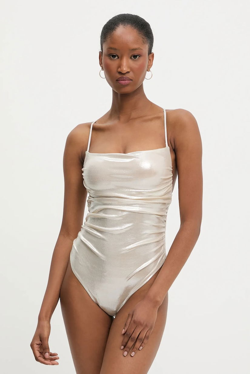 Answear Lab costum de baie culoarea argintiu, cupa usor rigidizata