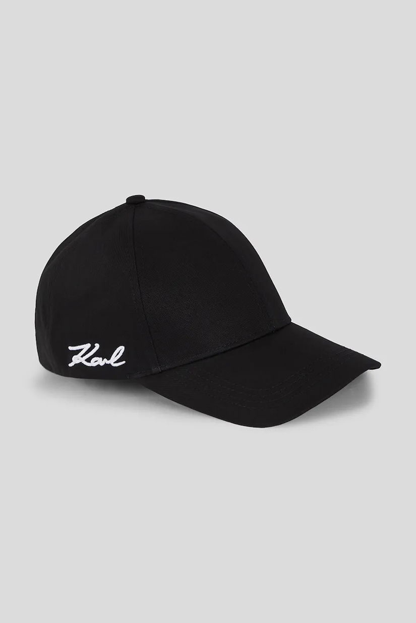 Karl Lagerfeld șapcă de baseball din bumbac culoarea negru, uni, A3W33018