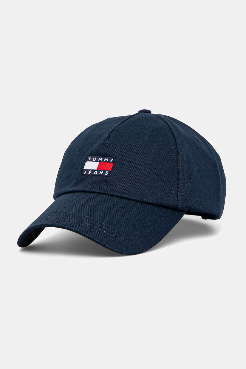 Tommy Jeans șapcă de baseball din bumbac culoarea maro, cu imprimeu, AM0AM12933