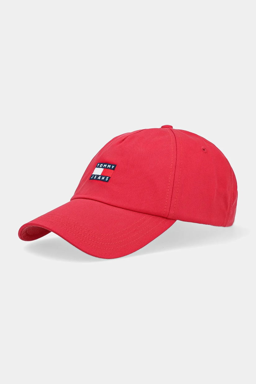 Tommy Jeans șapcă de baseball din bumbac culoarea maro, cu imprimeu, AM0AM12933