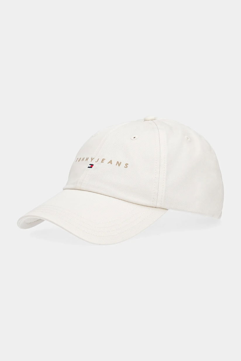 Tommy Jeans șapcă de baseball din bumbac 0 culoarea maro, cu imprimeu, AM0AM12958