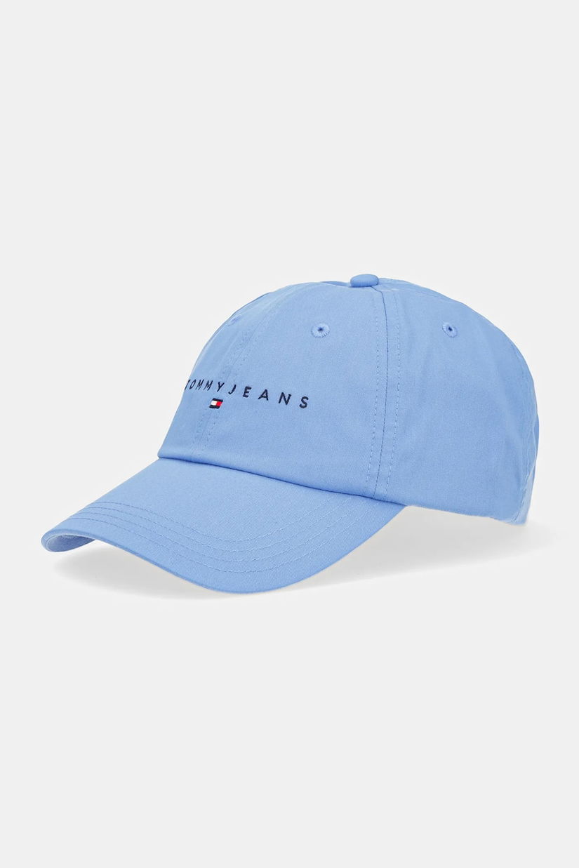 Tommy Jeans șapcă de baseball din bumbac 0 culoarea maro, cu imprimeu, AM0AM12958