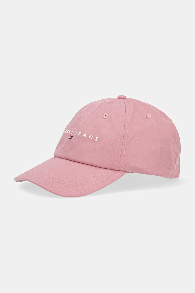 Tommy Jeans șapcă de baseball din bumbac culoarea galben, cu imprimeu, AW0AW16868
