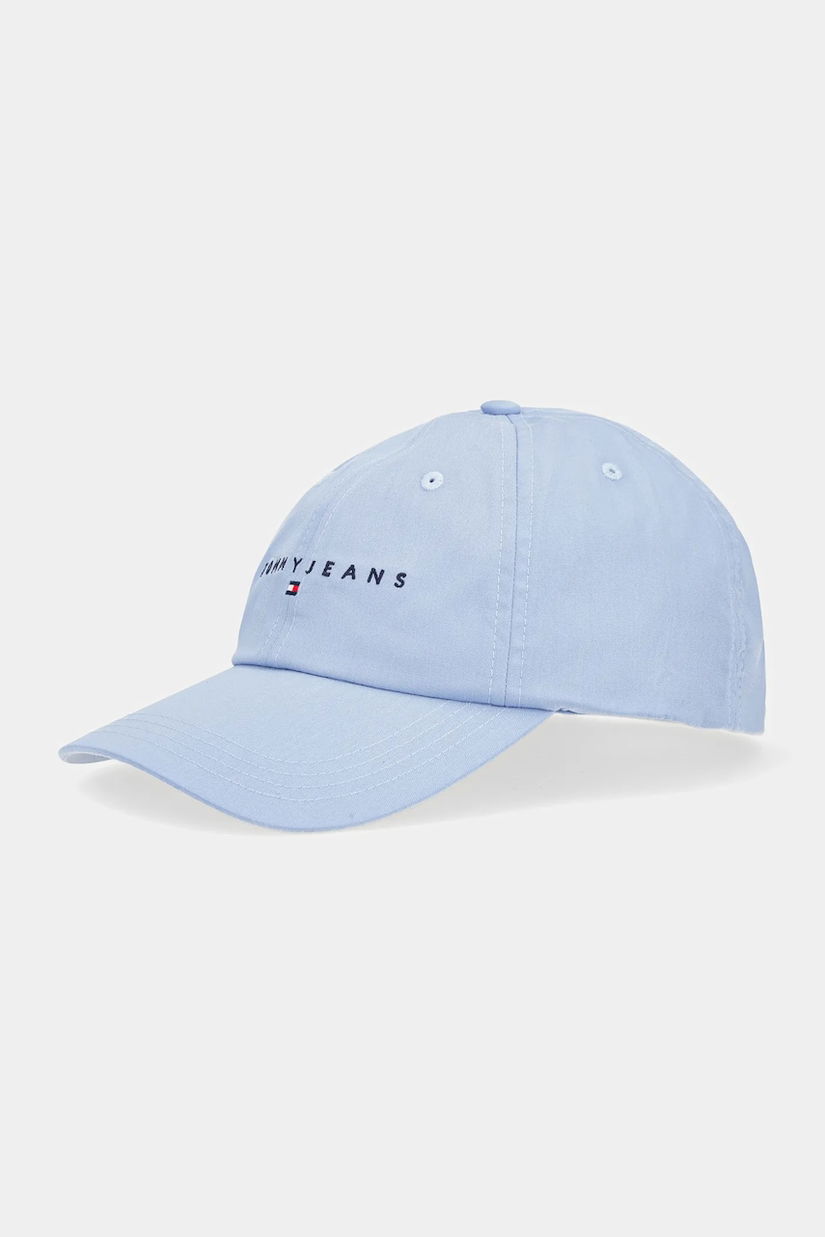 Tommy Jeans șapcă de baseball din bumbac culoarea galben, cu imprimeu, AW0AW16868