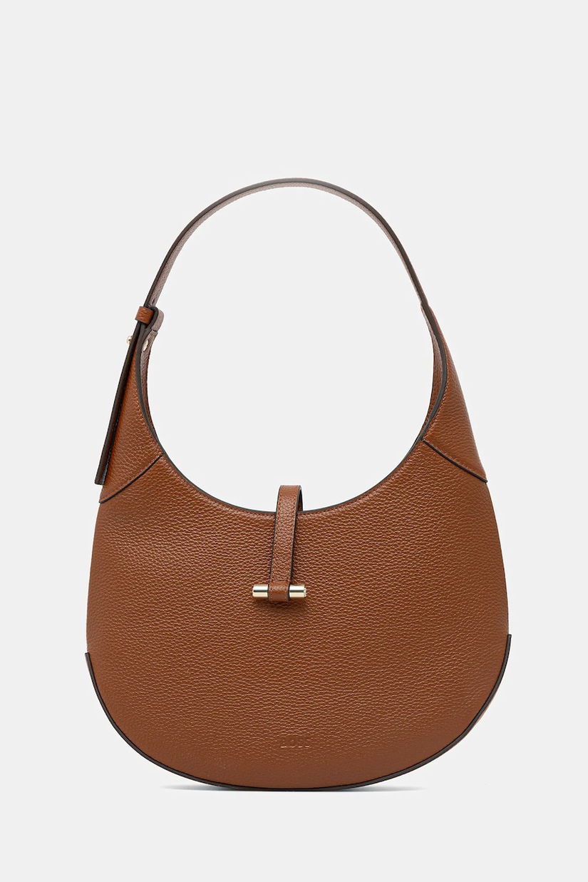 BOSS geantă de piele culoarea maro 50542044