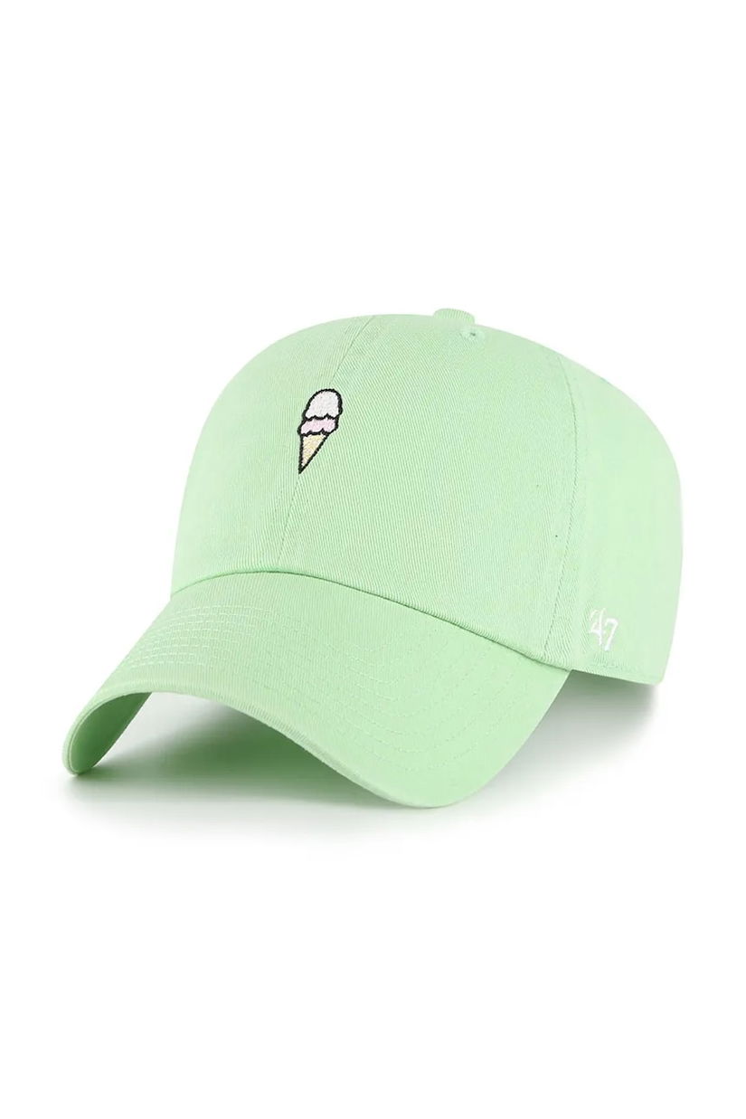 47 brand șapcă de baseball din bumbac Food Base Runner Icon culoarea verde, uni, XX-BSRIC1411GWS-HK