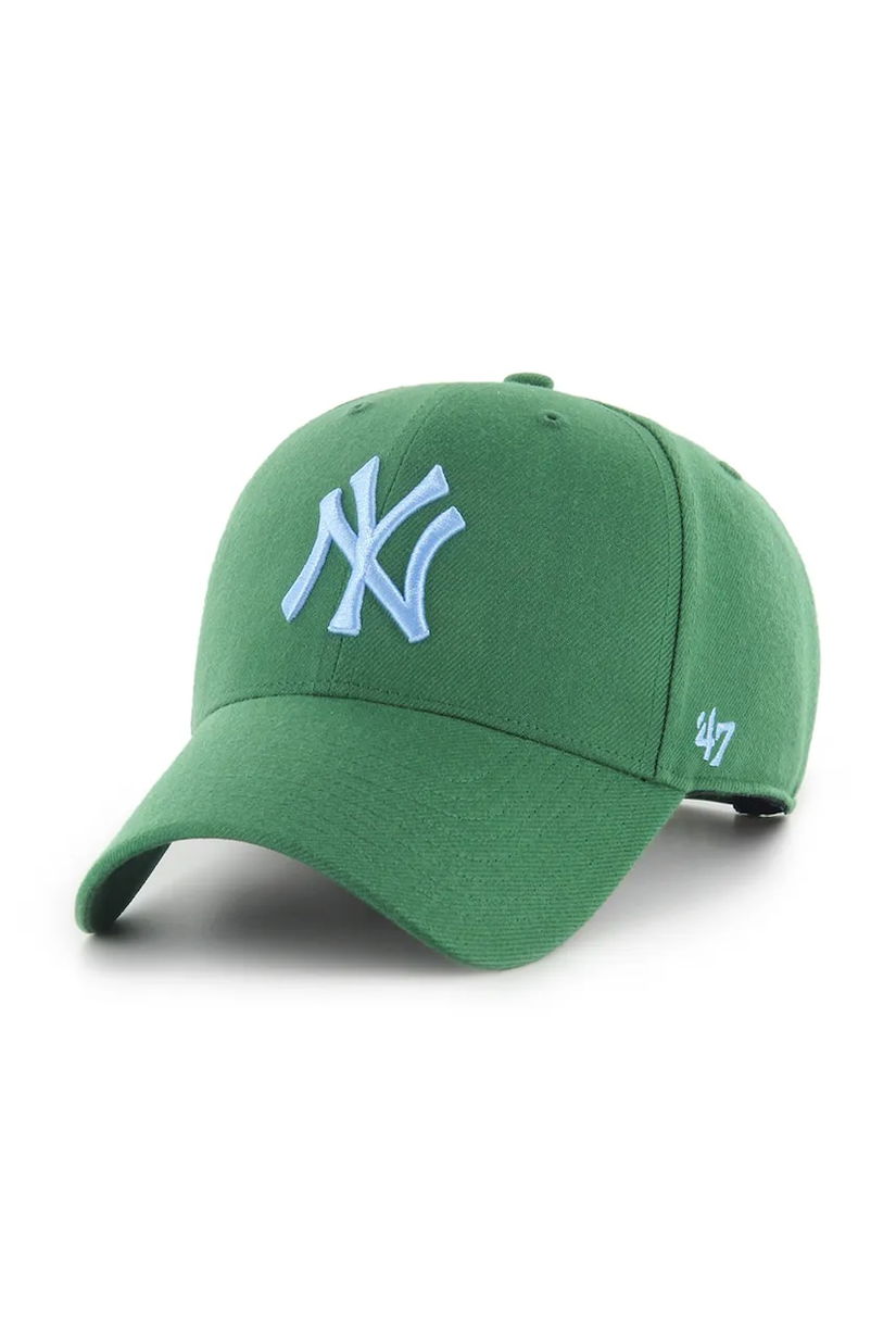 47 brand șapcă MLB New York Yankees culoarea verde, cu imprimeu, B-MVPSP17WBP-RNA