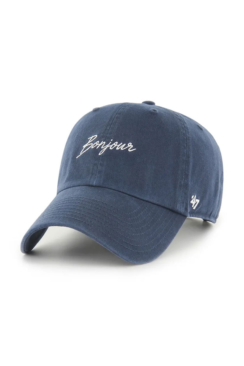 47 brand șapcă de baseball din bumbac Phrase Base Runner Icon culoarea bleumarin, uni, XX-BSRIC1411GWS-NYL