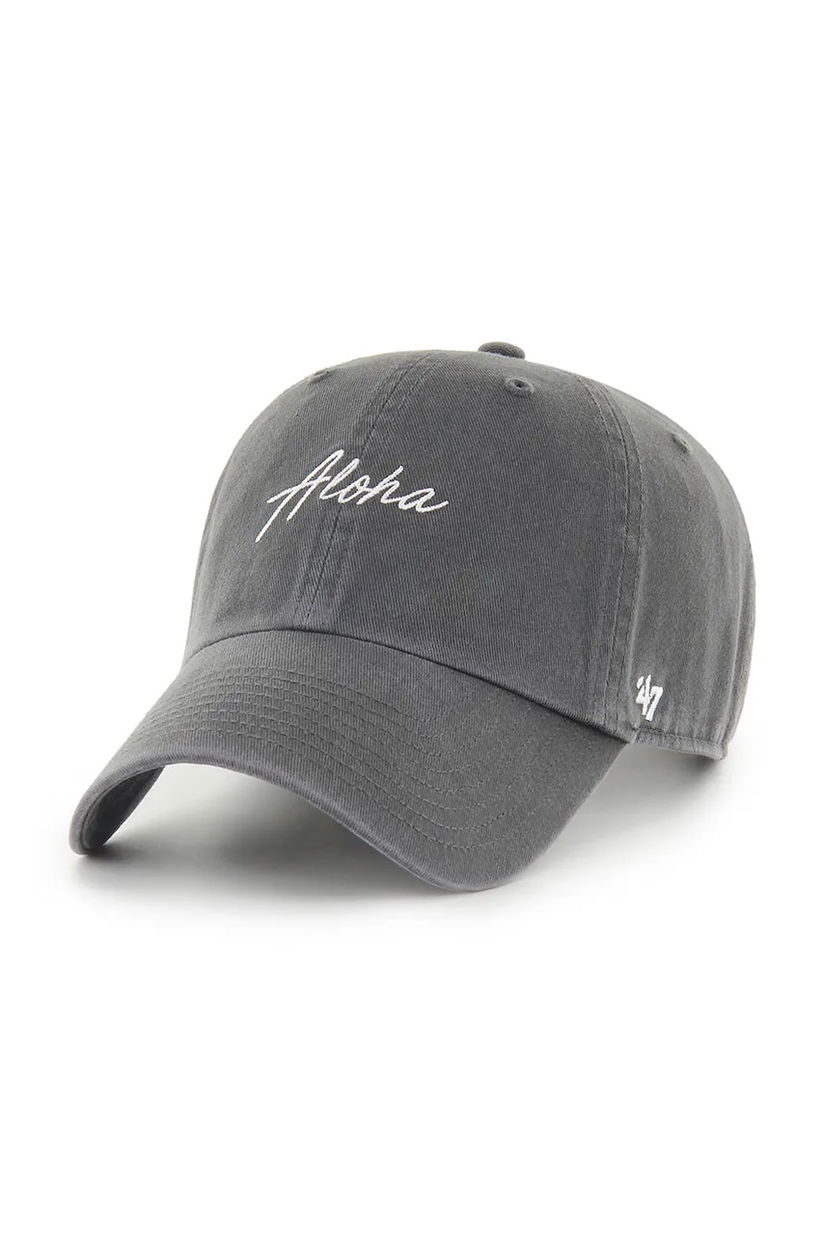 47 brand șapcă de baseball din bumbac Phrase Base Runner Icon culoarea gri, uni, XX-BSRIC1411GWS-GHA