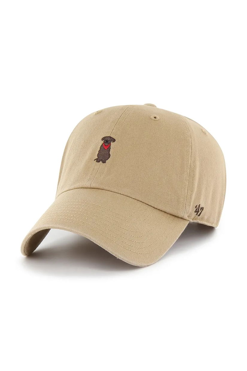 47 brand șapcă de baseball din bumbac Dog Base Runner Icon culoarea bej, uni, XX-BSRIC1411GWS-KH