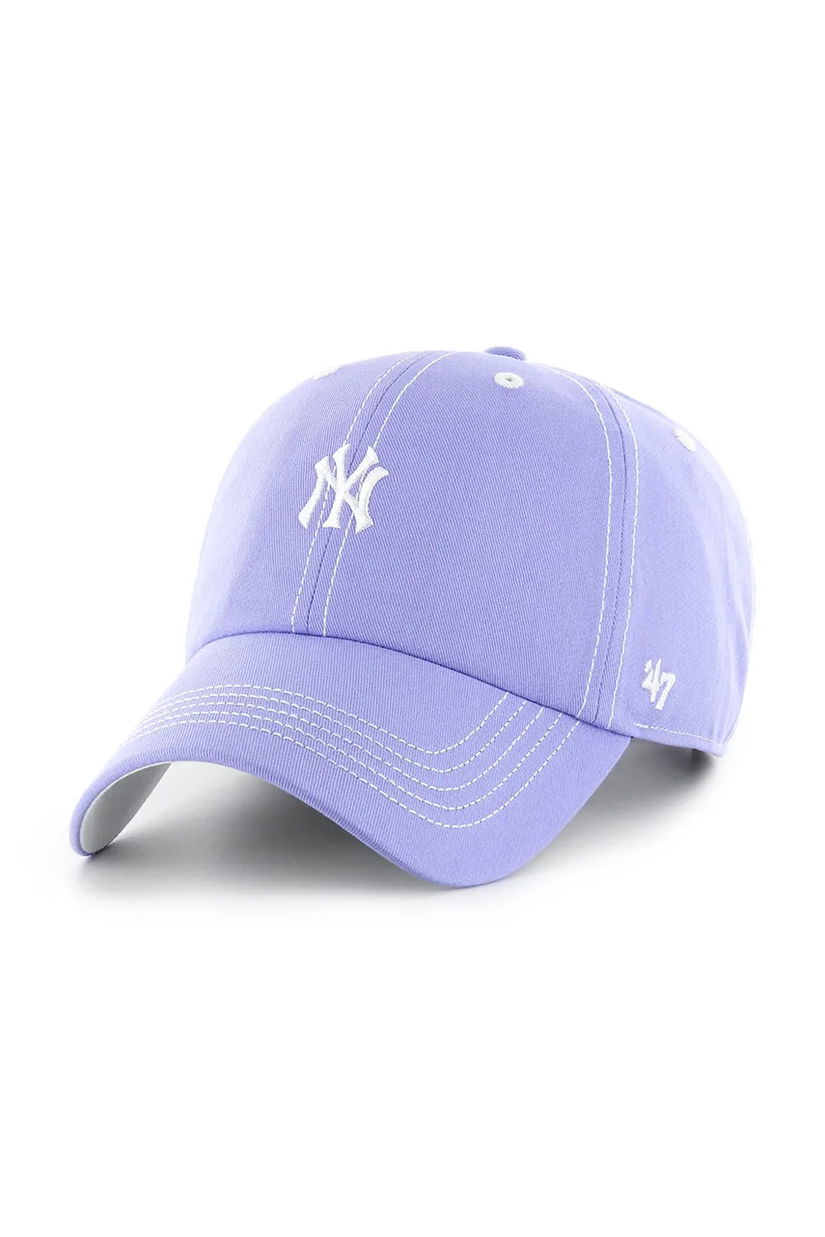47 brand șapcă de baseball din bumbac MLB New York Yankees culoarea violet, uni, B-CSBCU17GWS-LV
