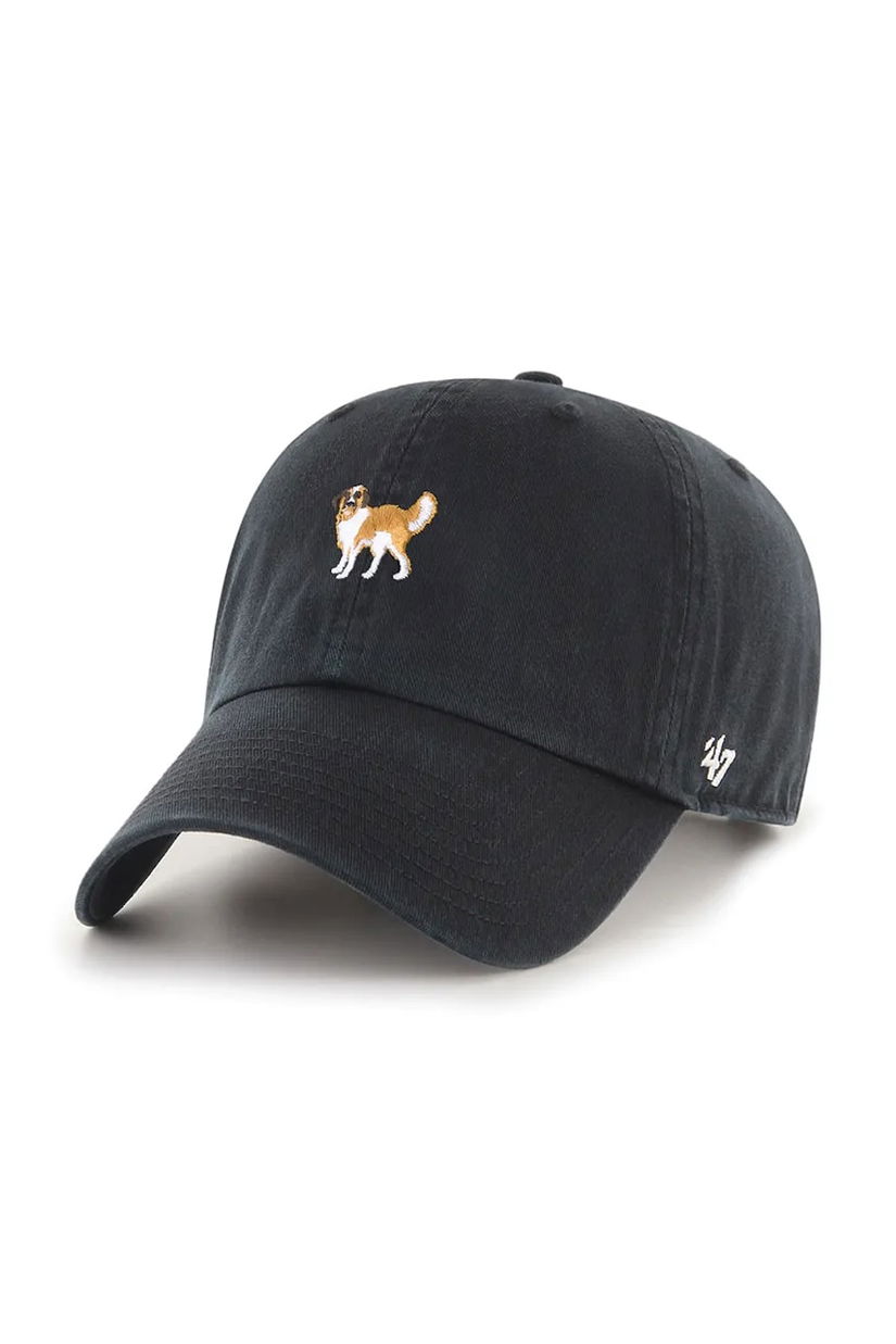 47 brand șapcă de baseball din bumbac Dog Base Runner Icon culoarea negru, uni, XX-BSRIC1411GWS-BKT