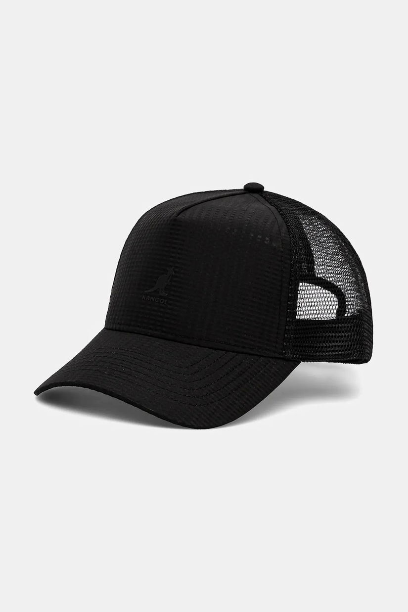 Kangol șapcă SEERSUCKER MESH TRUCKER culoarea negru, uni, K5339.BK001