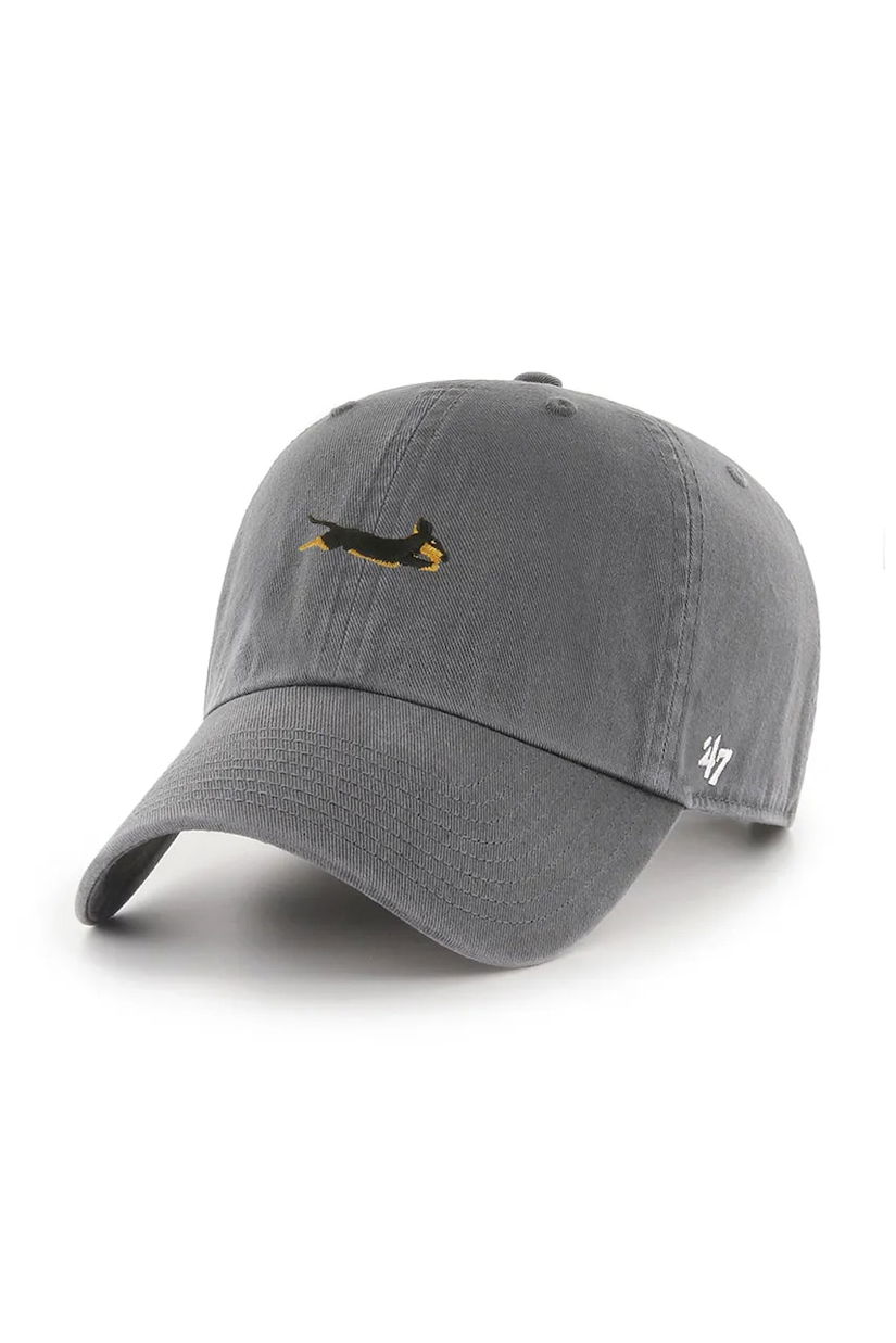 47 brand șapcă de baseball din bumbac Dog Base Runner Icon culoarea gri, uni, XX-BSRIC1411GWS-CCC