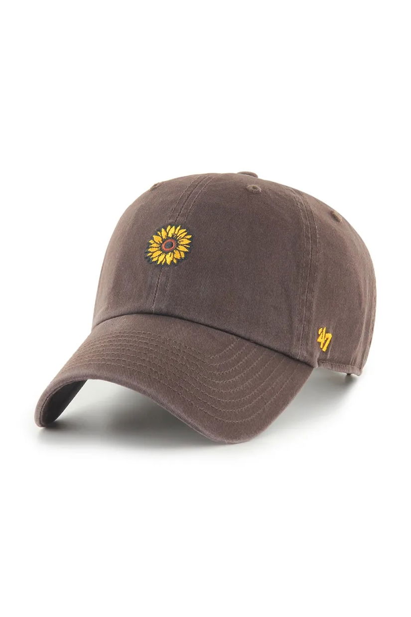 47 brand șapcă de baseball din bumbac Nature Base Runner Icon culoarea maro, uni, XX-BSRIC1411GWS-BW