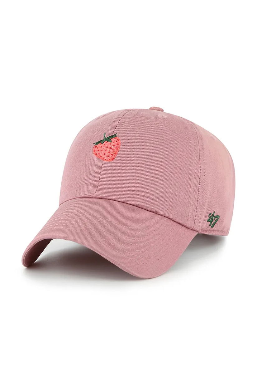 47 brand șapcă de baseball din bumbac Fruit Base Runner Icon culoarea roz, uni, XX-BSRIC1411GWS-QC