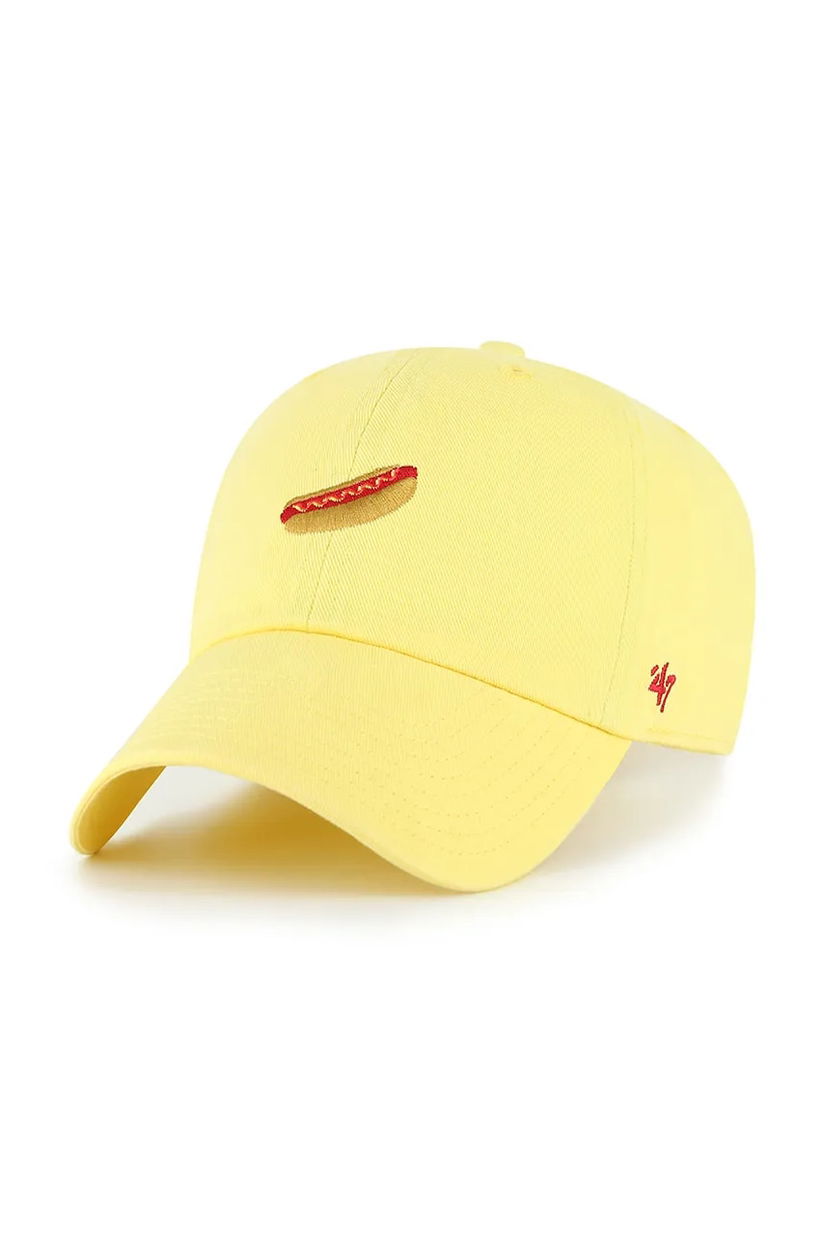 47 brand șapcă de baseball din bumbac Food Base Runner Icon culoarea galben, uni, XX-BSRIC1411GWS-MZ