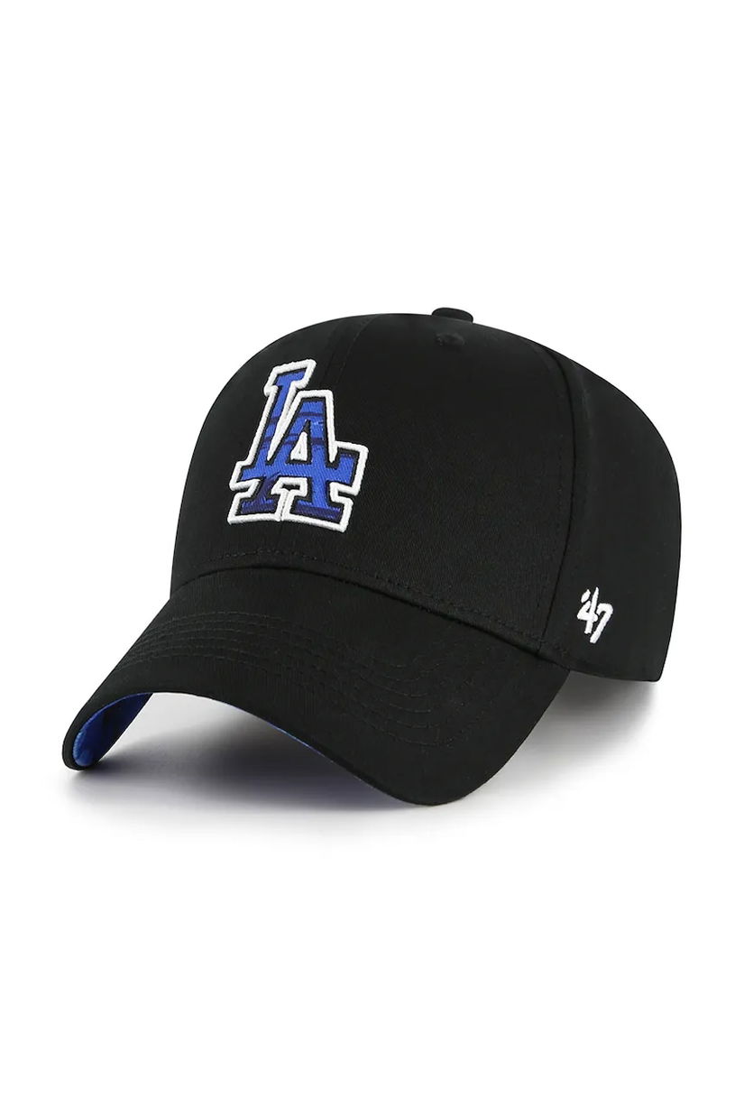 47 brand șapcă de baseball din bumbac MLB LA Dodgers culoarea negru, cu imprimeu, B-FIJMP12CTP-BK
