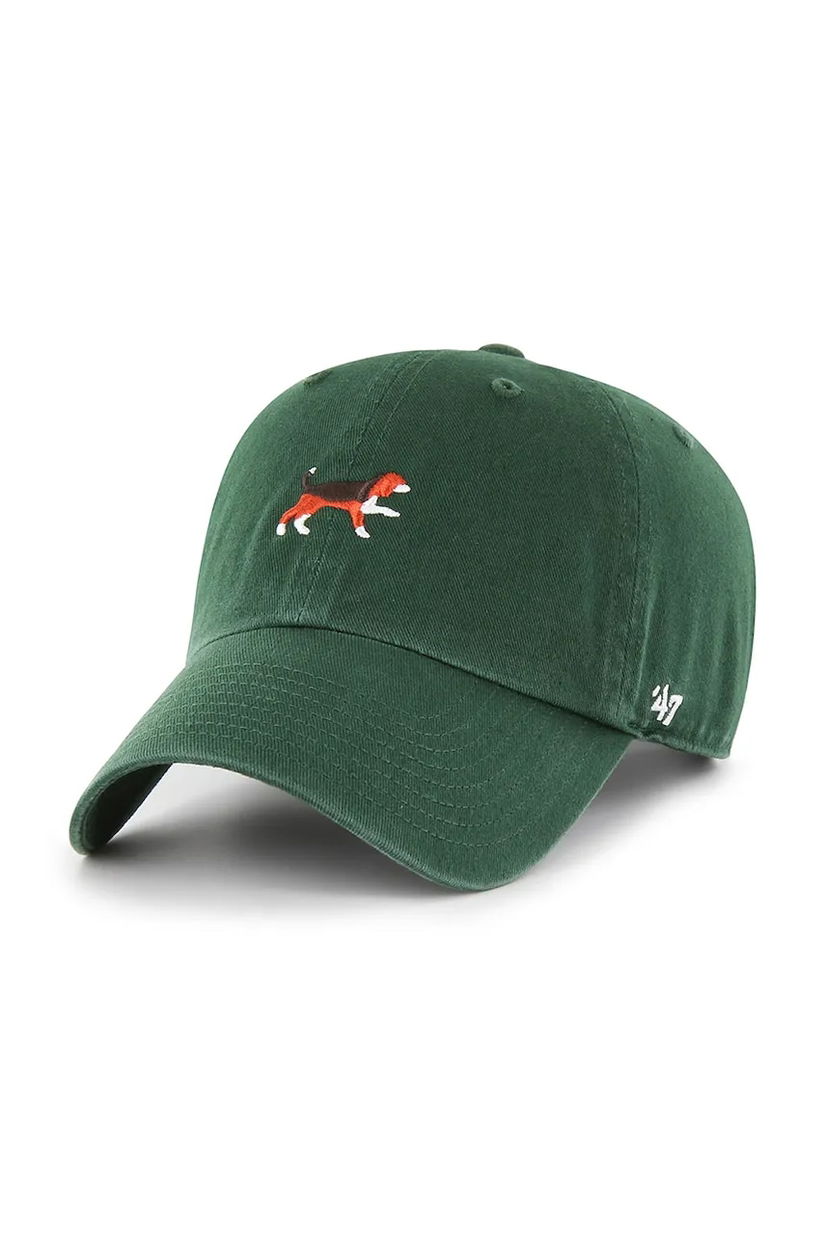 47 brand șapcă de baseball din bumbac Dog Base Runner Icon culoarea verde, uni, XX-BSRIC1411GWS-DGA