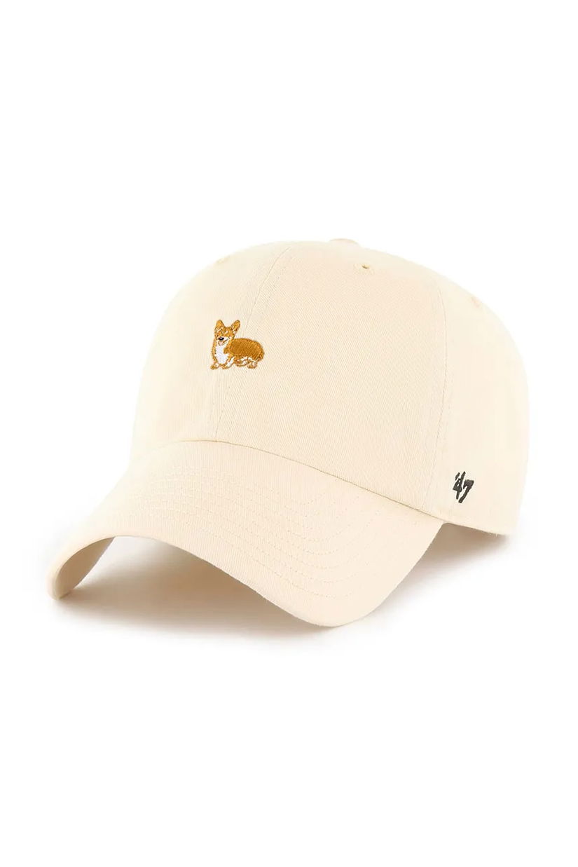 47 brand șapcă de baseball din bumbac Dog Base Runner Icon culoarea bej, uni, XX-BSRIC1411GWS-NTH