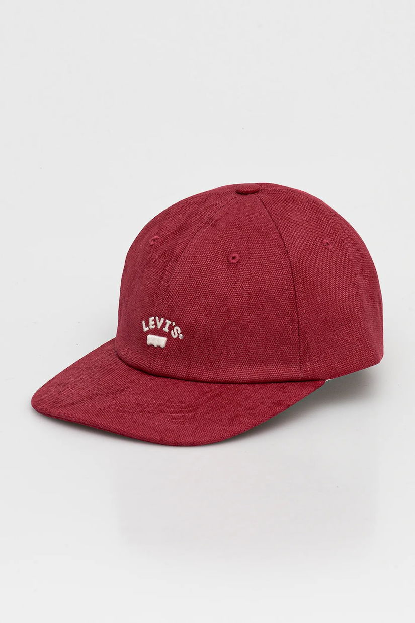 Levi's șapcă de baseball din bumbac culoarea rosu, cu imprimeu, 000AG-0012