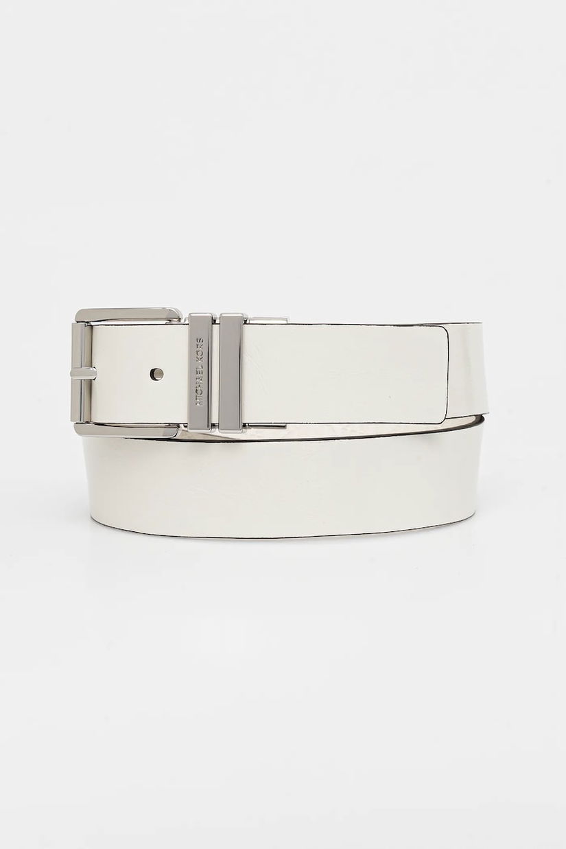 MICHAEL Michael Kors curea de piele cu două fețe culoarea alb, 559162