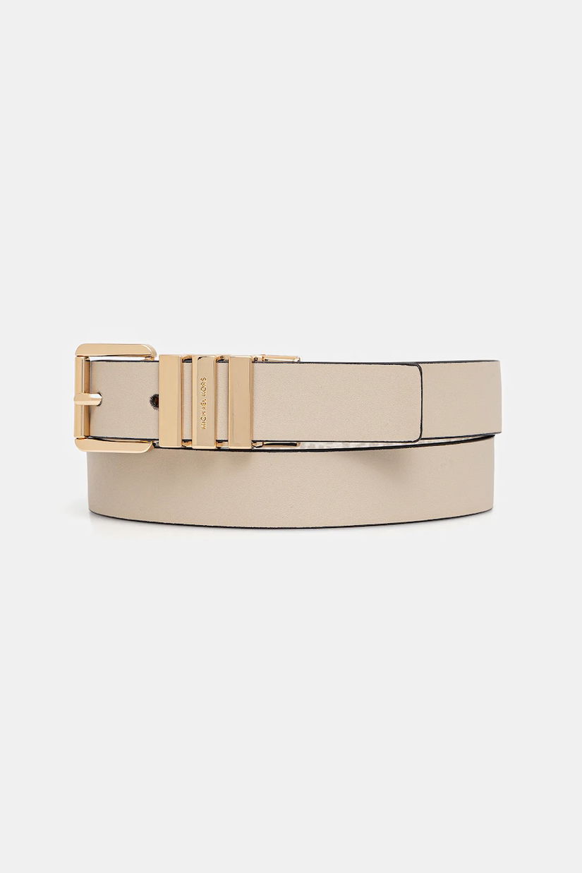 MICHAEL Michael Kors curea cu două fețe culoarea bej, 559179