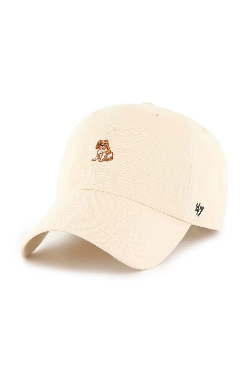 47 brand șapcă de baseball din bumbac Dog Base Runner Icon culoarea bej, neted, XX-BSRIC1411GWS-NTI